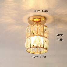 Creative Crystal Ceiling Light, Modern Minimalist Hallway, Corridor, Foyer, Balcony Small Flush Mount Light - Various - View 20