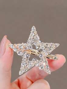 1个/2个优雅闪亮水钻星星装饰发夹，时尚发饰，女士适用，情人节和开斋节礼物，日常必备 - 彩色 - 查看 2