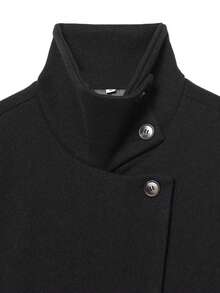 DEEKA Autumn/Winter New Women's Fashion Minimalist Versatile Stand Collar Jacket - Black - View 8