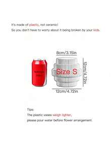 1pc Large Plastic Vase, Unbreakable, Creative Home Decor, Suitable For Wedding, Party, Holiday, Christmas Decoration, Christmas Gift, Home Decor, Halloween Decor, Kitchen Decor, Room Decor, Glass Vase - White - View 12