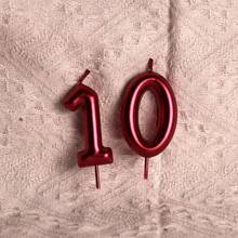 6cm High Red Numeral Birthday Candle, Suitable For Holiday Celebrations, Cake Baking Decor, Adult Ceremonies, Birthday Anniversaries And Other Festival Events - Red - View 3