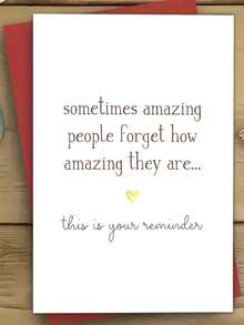 Humorous Encourasynthetic Gemstoneent Card With Envelope, Encouraging Words, Suitable For Him Or Her, Friends, Colleagues, Family, Suitable For Birthdays And Special Occasions, Funny And Inspirational Greeting Card - Đỏ - Xem 12