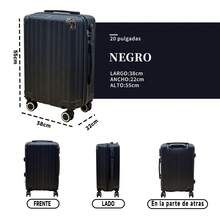 Maleta De Mano 20in Carry On 10kg Candado Ruedas 360° - Negro - Ver 2