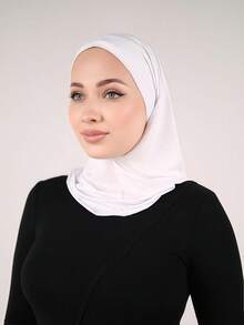 1 chiếc băng đô trùm đầu Balaclava màu trơn dành cho nữ, có dây rút, đa năng, với 3 cách đeo, dây thun rộng thoáng khí, thấm hút mồ hôi và chống trơn trượt, phù hợp cho sinh hoạt hàng ngày, thể thao, yoga, tập thể dục và thời trang. - trắng - Xem 4