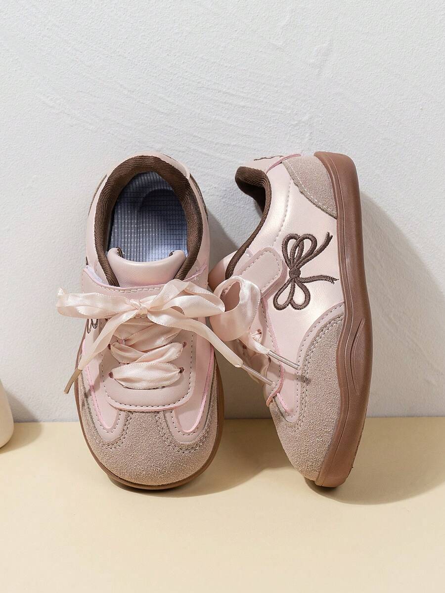 1 Pair Unisex Casual Hook And Loop Sneakers, Comfortable Non-Slip Flat Versatile Sports Shoes For Kids, Students, Suitable For All Seasons (Size Runs Small, Please Order One Size Up) - Pink - View 1