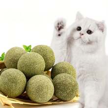 Bolas para gatos, berro, palitos para masticar, gato, bolas de snacks para gatos - Berro y gato natural - Adecuado para gatitos y gatos adultos - Juego interactivo y cuidado oral - Excelente regalo para amantes de los gatos - Multicolor - Ver 5