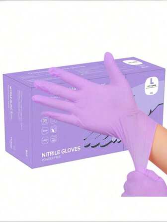 50 Pieces/100 Pieces/200 Pieces Of Disposable Nitrile Gloves In Plum Purple/Deep Purple, Powder Free And Latex Free, Durable Household Cleaning Gloves Suitable For Kitchen Cleaning, Tattoos, Hair Dyeing, Pets, Beauty Salons, Cleaning Supplies, And Waterproof Gloves For Domestic Workers