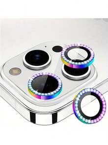 闪亮保护膜，兼容 15/14/13/12/11 Pro Max Plus，生日礼物，送给家人朋友的礼物，闪亮水晶材质，镜头保护膜，手机配件，防水，防震，防摔，防刮，防指纹，全覆盖 - 彩色 - 查看 22