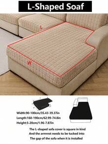 1pc All Season Stretch Plush Thickened Warm Sofa Cover, Non-Slip Full Coverage Sofa Seat Cushion, Soft Flannel Sofa Slipcover, Machine Washable, Pet Friendly, Fits For Bedroom, Office, Living Room, L-Shaped Sofa And 1/2/3/4 Seater - Khaki - View 16
