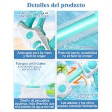 Pistolas de Agua para Fuegos Artificiales Pistola y Rociador para Juegos al Aire Libre Ideal para Jardín Playa y Verano Juguete romántico en Estilo de Fuegos Artificiales - Verde - Ver 6