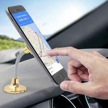 Aquarius Car Spring Magnetic Holder Gold, Adjustable Magnetic Phone Mount With Flexible Spring Arm, Strong Grip Smartphone Holder For Dashboard And Air Vent, Hands-Free Driving Accessory - Gold - View 2