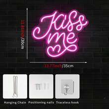 This Rose Red Neon Sign Is USB-Powered, Easy To Install, Made Of Acrylic Material, Durable And Shockproof, With A Fashionable And Minimalist Style. Suitable For Restaurants, Weddings, Parties, Exhibitions, Studios, Bars And Other Occasions. - Hot Pink - View 5