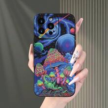 Mushroom Starry Sky Printed High-End Phone Case Suitable For Iphone 15, 14, 13, 12, 11 XS XR X 7, 8 Plus Pro Max Mini,Suitable For IPhone17 Air - 黑色 - 查看 7