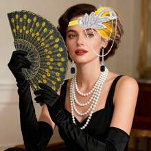 Bộ 5 phụ kiện đội đầu phong cách thập niên 1920, băng đô tua rua cổ điển thanh lịch dành cho tiệc Gatsby, dạ hội hóa trang, tiệc cocktail, trình diễn thời trang, tiệc cưới, Halloween, phụ kiện trang phục tiệc Giáng sinh. - A - Xem 4