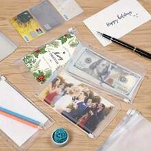 A6 Plastic Wallet Envelope With Elastic Strap - Sturdy, Reusable Cash Storage For Gifts, Small Businesses, Workplaces And Educational Institutions, Office Supplies, Minimalist Style,  Closure, School Supplies - 6件 - 查看 4