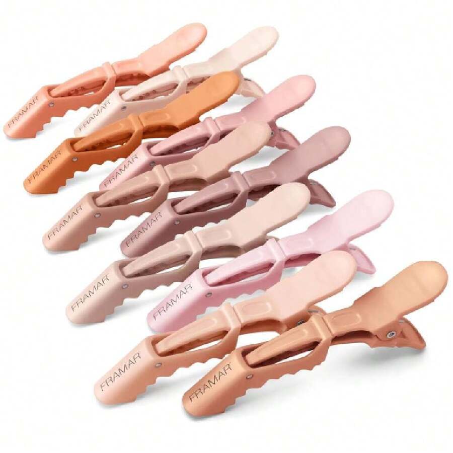 Neutral Alligator Clips For Hair Styling 10 Pack – Professional Alligator Hair Clips For Women, Hair Clip For Women, Salon Hair Clips For Styling – Firm Hold Without Slipping,38276693 - 咖啡棕 - 查看 1