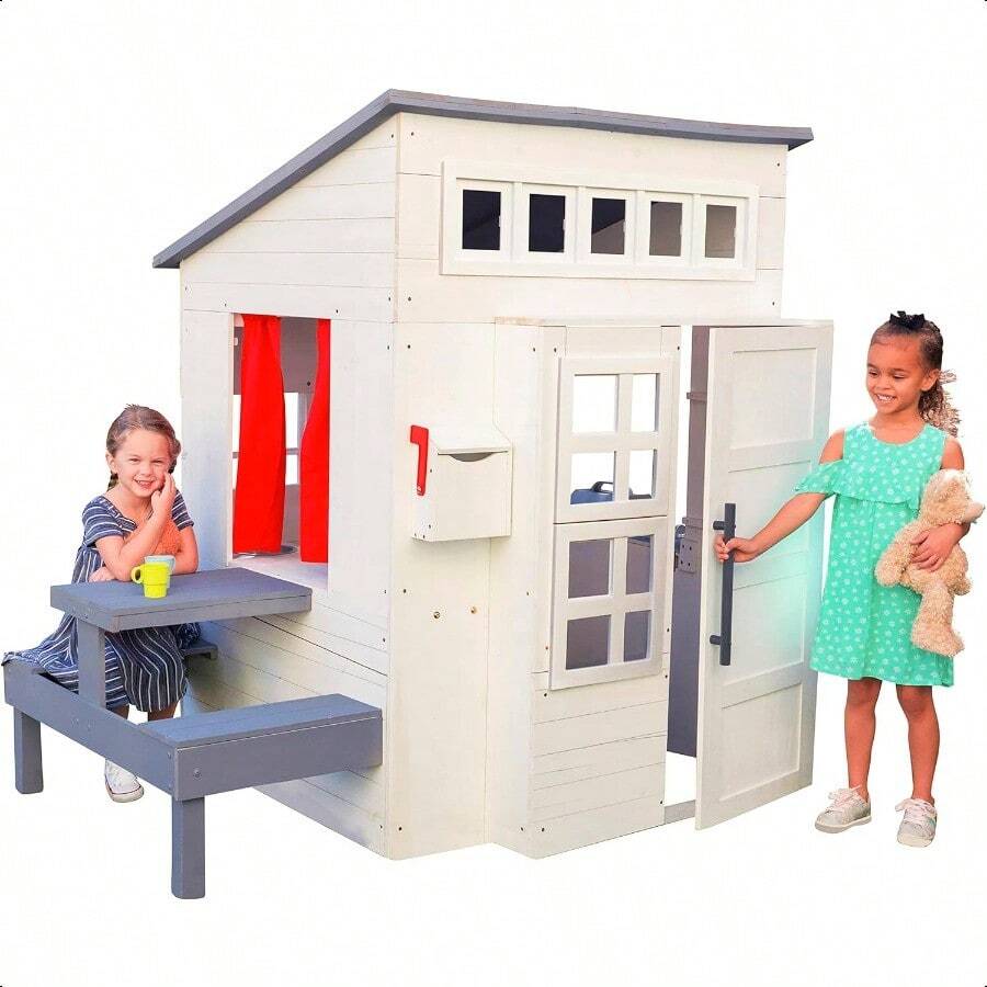 KidKraft 10236 Modern Outdoor Playhouse Blanco - como en la foto - Ver 1
