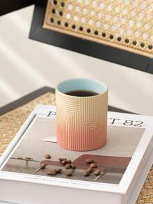 1pc 3.15-Inch High Ceramic Latte Coffee Cup, 200ml Water Mug, Creative Personal Espresso Cup, Graduation & Family Gathering Cup