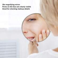 30X Magnifying Mirror With 3 Suction Cups For Makeup Stick On Shower And Travel Mirror Gold - As Pic - View 2