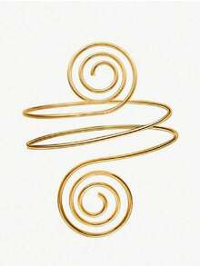 imoli 1件时尚创意几何金属螺旋对称手工缠绕宝石手链，珠宝礼品，适合女性海滩度假 - 25252-bra-G - 查看 2