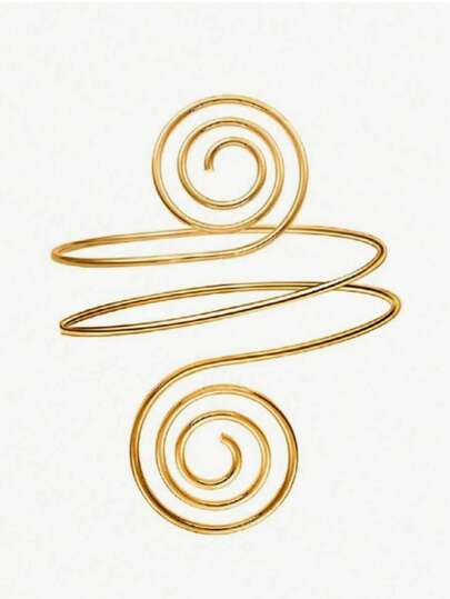 imoli 1件时尚创意几何金属螺旋对称手工缠绕宝石手链，珠宝礼品，适合女性海滩度假