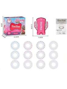 1 Set de máquina de pegatinas de strass con lazo, incluye 22 formas y colores aleatorios de pegatinas de strass, diseñado para niñas. Máquina de pegatinas de diamantes DIY, esquema de color rosa, sirve tanto como un juguete como una decoración de escritorio elegante. Juguete manualidad DIY para niños, fabricante de pegatinas intelectual y creativo para niñas, regalo de juguete artesanal educativo para cumpleaños, despedida de soltera DIY, juguete de inteligencia interactiva entre padres e hijos adecuado como recuerdo de fiesta - Multicolor - Ver 16