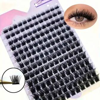 168pcs Faux Mink Eyelash Clusters, 0.07D, 9-16mm Mixed, Natural Look, Thick, Individual Lash Clusters, Makeup Tools, Eyelash Clusters, Eyelash Clusters, Individual Lashes, False Eyelashes