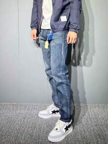 A BATHING APE Leather Classic Comfortable Low-Top Fashion Sneakers, Unisex - Grey - View 3