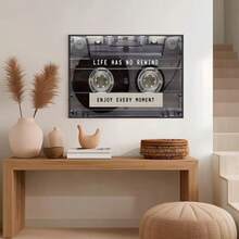 1 لوحة كانفاس بدون إطار، فن نيتشي، لا دورة الحياة، استمتع بكل لحظة، نمط شريط صندوق، أسلوب فني عصري رجعي، ديكور جداري للمدخل والمكتب والغرفة المعيشية وغرفة النوم والأريكة، لوحة معلقة، هدايا فنية، ديكور المنزل - متعدد الألوان - مشاهدة 3