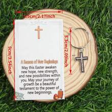 5/10件套十字架钥匙扣套装，带来好运钥匙扣套装，送给家人和朋友的好运礼物，祈祷礼物，附赠励志卡片[AB套装带卡片，C套装不带卡片] - 彩色 - 查看 11