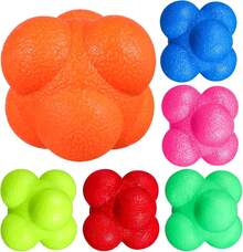 Toyvian 6 Pcs Agility Reaction Reflex Balls Bounce Ball Training Pack For Hand Eye Coordination Sports Workout Indoor Outdoor - 3個 - 查看 1