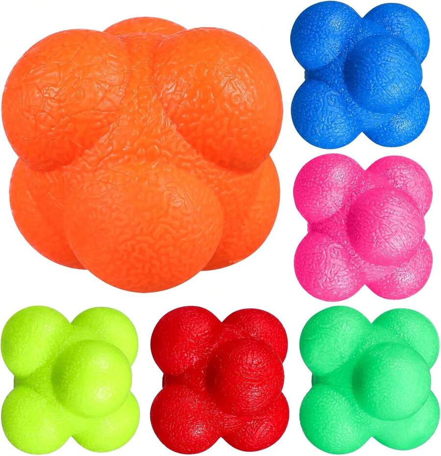 Toyvian 6 Pcs Agility Reaction Reflex Balls Bounce Ball Training Pack For Hand Eye Coordination Sports Workout Indoor Outdoor - 3個 - 查看 1