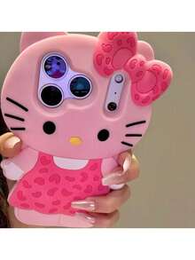 SANRIO Ốp lưng silicon chống sốc Hello Kitty màu hồng dễ thương, họa tiết mèo hồng dễ thương, 1 chiếc. Ốp điện thoại silicon 3D chống nước, chống sốc, thời trang, họa tiết báo hồng và nơ, tương thích với Apple Series 17, 11/12/12 Pro, 13/14/15, 13 Pro/14 Pro/15 Pro, 12 Pro Max/13 Pro Max/14 Pro Max/15 Pro Max, 16, 16 Pro, 16 Pro Max, 17, 17 Pro, 17 Pro Max. Quà tặng sinh nhật mùa xuân, tiệc tùng, lễ kỷ niệm. - Hồng - Xem 1