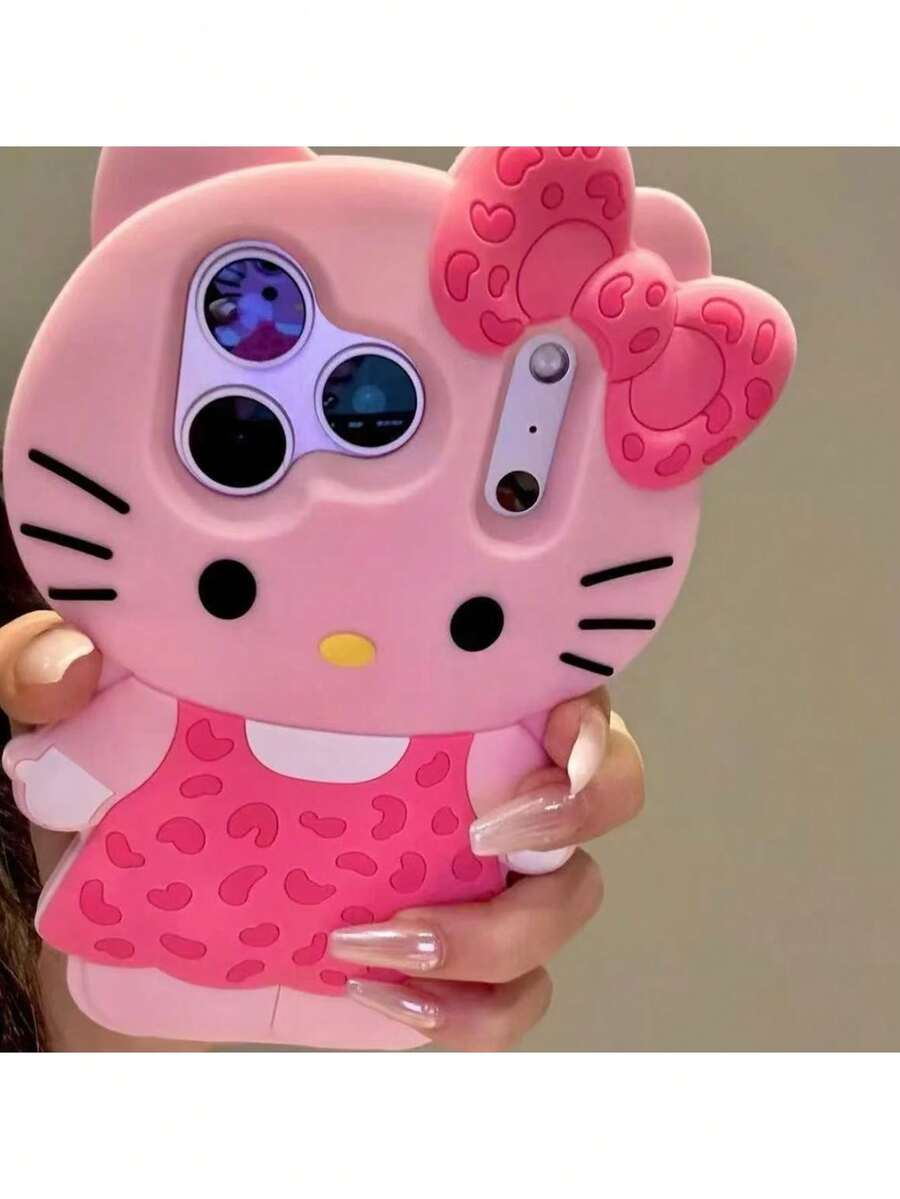 SANRIO Ốp lưng silicon chống sốc Hello Kitty màu hồng dễ thương, họa tiết mèo hồng dễ thương, 1 chiếc. Ốp điện thoại silicon 3D chống nước, chống sốc, thời trang, họa tiết báo hồng và nơ, tương thích với Apple Series 17, 11/12/12 Pro, 13/14/15, 13 Pro/14 Pro/15 Pro, 12 Pro Max/13 Pro Max/14 Pro Max/15 Pro Max, 16, 16 Pro, 16 Pro Max, 17, 17 Pro, 17 Pro Max. Quà tặng sinh nhật mùa xuân, tiệc tùng, lễ kỷ niệm. - Hồng - Xem 1