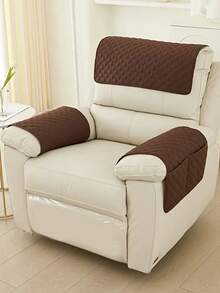 Ultrasonic Dust-Proof Anti-Slip Recliner Cover, Minimalist Solid Color Armchair Armrest Towel, Single Sofa Combination Lumbar Pillow - Multicolor - View 10