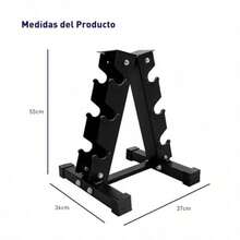 Rack Gym Rack Mancuernas 3 Niveles Estante de Mancuerna 5 a 50 Lbs Alenamiento de Mancuernas Alta Resistencia Para Gimnasio en Casa Pilates 55 * 37 * 36 cm - como imagen-0 - Ver 5