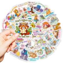 56pcs Funny Animal Text Cute Cartoon Silly Doodle Series Stickers, Suitable For Scrapbook, Diary, Notebook, Water Bottle, Car Etc. Faith-Based Design With Positive Messages, Great Gift - Multicolor - View 2