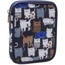 Teamoy Affordable Crochet Storage Case Double Layer Crochet Set, Crochet Accessories, Craft Tools, Writing Instruments Storage, Portability, Cute Present (Needle Not Included) Cat Blue - 中號 + 貓藍 - 查看 1