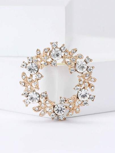 Luxury Rhinestone Wreath Brooches - Plant Pins For Women Unisex Casual Party Jewelry Accessories / Friends Gifts Badges Decoration