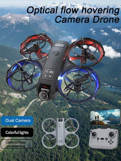 TOKQI 2026新款发光悬停双摄像头无人机，FPV屏幕传输遥控，一键360°特技翻转，电子稳定双镜头，无头模式多功能四轴飞行器，青少年理想礼物