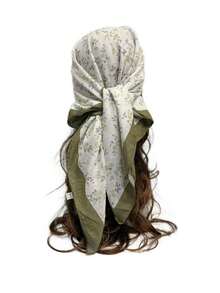 1条新款水钻碎花土耳其雪纺围巾，时尚头巾 - 彩色 - 查看 2