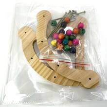 Wooden Pirate Ship Swing Bird Toy, Interactive Parrot Rocking Swing Toy - Multicolor - View 4