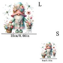 1pc/2pcs/3pcs Durable Heat Transfer Stickers Of Elf Holding Flower Basket, For DIY T-Shirts, Sweatshirts, Jeans, Hoodies, Backpacks, Jackets, Handbags, Pillows - Multicolor - View 9