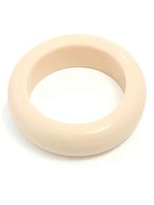 1pc Asymmetrical Red Acrylic Resin Bangle, Metallic Smooth Bracelet, Accessory - Bracelet - View 5