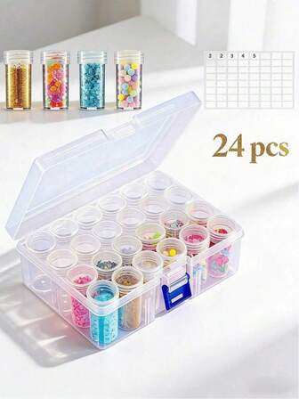 钻石收纳盒，美甲首饰整理盒，带盖钻石画收纳盒，适用于珠宝DIY艺术工艺品水钻缝纫