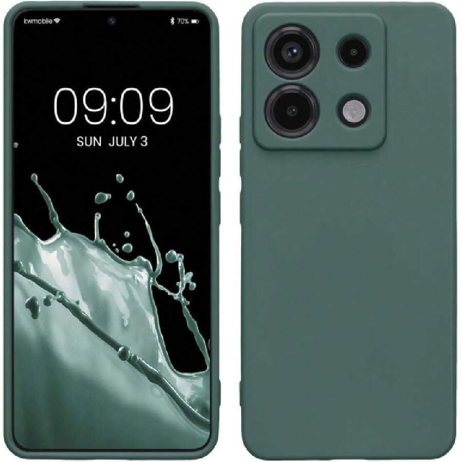 Case Compatible With Xiaomi Redmi Note 13 Pro 5G / Poco X6 5G - With Raised Edges - Suitable For Wireless Charging - Matte Greenish Blue, 38213199 - 紫色 - 查看 1