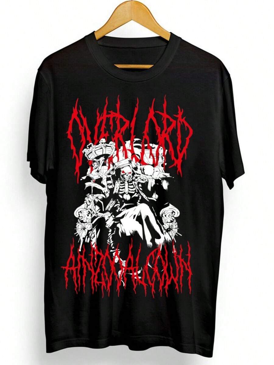 Overlord New Unisex-Shirt Overlord Ainz Ooal Gown Anime Manga Graphic Tee (2) - màu đen - Xem 1