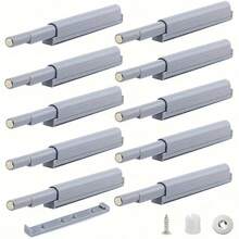 10pcs Easy-Install Magnetic Push Latches - Touch Release Cabinet & Drawer Catch, Polished Metal Finish For Kitchens, Furniture & Wardrobes - Multicolor - View 1