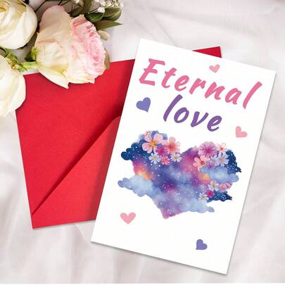5 piezas Tarjetas de felicitación del Día de San Valentín, nuevo set de tarjetas y sobres de gran tamaño para el Día de San Valentín, tarjetas de felicitación con corazones románticos y cartas de amor escritas a mano, perfectas para expresar amor a tu pareja o ser querido.