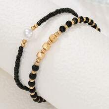 2/4pcs Bohemian Style Elegant Versatile Faux Pearl Beaded Anklet Set, Suitable For Daily Wear, Vacation, Party, Friendship Jewelry